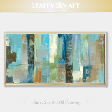 Professional Artist Hand-painted Kinds of Abstract Oil Painting on Canvas Fine Art Light Blue Green Oil Painting for Living Room 2024 - buy cheap