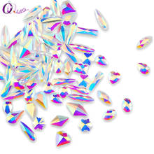 2018 новый стиль Смешанная форма прозрачные украшения стеклянные кристаллы AB Клей для ногтевого дизайна Стразы без горячей фиксации 36 шт./лот 2024 - купить недорого