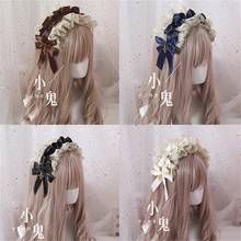 Japonês do vintage doce lolita laço arco headwear maid cabelo banda diário acessórios de cabelo hairbands elegante princesa kc 2024 - compre barato