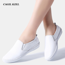 Calçados de bailarina femininos, sapatos baixos de couro para mulheres, slip-ons, loafers, primavera 2019 2024 - compre barato