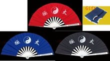 Abanico de acero inoxidable para artes marciales, abanico de alta calidad en 3 colores, rojo/azul/negro, wushu, tai chi, kung-fu, taiji quan 2024 - compra barato
