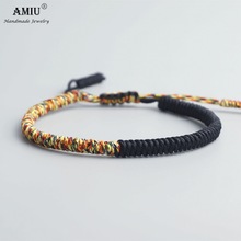 AMIU Tibetan Buddhist Lucky Charm Tibetan Bracelets & Bangles For Women Men Handmade Knots Vintage Rope Christmas Gift Bracelet 2024 - buy cheap