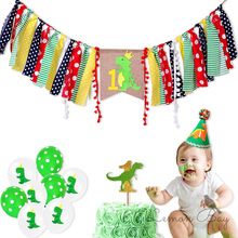 Kit de festa alta com tema de dinossauro, decoração para o primeiro aniversário, com bandeja de 2m, opções de cores 2024 - compre barato