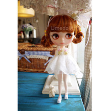 1PCS Lovely Bowtie Headwear + White Floral Icy Blyth Doll Dress for Neoblythe Licca Azone Doll Clothes Accessories 2024 - buy cheap