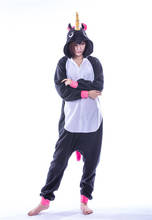 Кигуруми для взрослых, черный единорог, пижама, косплей, костюм для сна 2024 - купить недорого