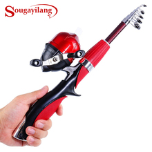 Sougayilang Portable Fishing Rod and Spinning Reel Combo Mini Carbon Ice Spincast Reel Set Telescopic Rods Kit Fish Tackle peche 2024 - buy cheap