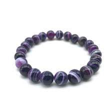 Fashion women Chakra Yoga agat 8mm 10mm Bracelet Natural Stone Love Purple Bead Bracelet Vintage Jewelry Dropshipping 2024 - buy cheap