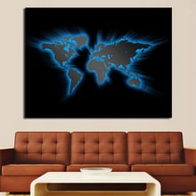 JQHYART-pinturas de mapa del mundo brillante para pared de salón, pintura al óleo, imágenes de pared sin marco 2024 - compra barato