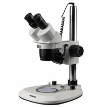 Microscopio con soporte de Pilar, suministros de AmScope 20X-40X, microscopio estéreo con soporte de Pilar superancho con luces LED superiores e inferiores 2024 - compra barato
