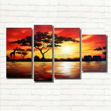 African scenery painting Canvas Art Picture Handmade Modern Landscape Oil Painting On Canvas Wall Art Gift Top Home Decoration 2024 - buy cheap