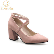 Phoentin sapatos de salto alto feminino, sapatos de salto alto de 2019 com fivela, preto, ft656 2024 - compre barato
