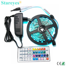 1 set SMD 5050 60 LED / M 5M RGB LED Strip flashlight tape single color IP20 Non waterproof strip+Remote/Switch+3A Power Adapter 2024 - buy cheap