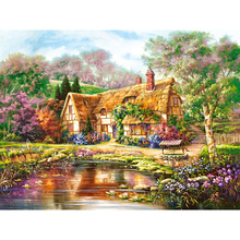 5D diy diamond Painting Scenic Village diamond embroidery diamond Needlework diamond picture home decor canvas gift KBL 2024 - buy cheap