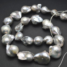 Cuentas barrocas de perlas de agua dulce de Color gris plateado, apto para collar graduado, fabricación de joyas, Envío Gratis 2024 - compra barato