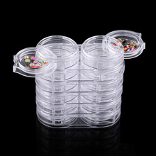 1 Set Mini Empty Storage Box for Powder Rhinestones 6 Layer 12 Grids Detachable Clear Plastic Organizer Nail Art Tools 2024 - buy cheap