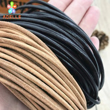 1/2/3/4/5/6/8mm 100% real Round Leather Cord/string/lace Natural/black/coffee color belt jewellery bracelet free shipping 20m 2024 - buy cheap