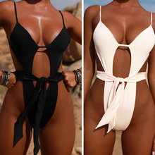 ZTVitality-bañador de una pieza para mujer, ropa de playa Sexy, Monokini de Body acolchado, bañador de cuerda sólida ahuecado, S-L, gran oferta, 2019 2024 - compra barato