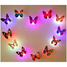 PVC 3D LED Glowing Night Light Butterfly Sticker Art Design Mural Home Wall Decal 2024 - buy cheap