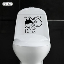 1PC Funny Bathroom Decor Home Decoration Creative Toilet Stickers WC Kids Room 3D Wall Sticker 2024 - купить недорого