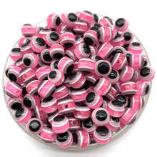 Розовые круглые бусины-разделители 6 мм, 8 мм, 10 мм, бусины «сглаза» в полоску, фотоаксессуары для изготовления ювелирных изделий 2024 - купить недорого