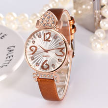 Women Watches 2018 Luxury Top Brand Casual Heart Rhinestone Leather Quartz Watch Women Clock Gifts Relogio Feminino reloj mujer 2024 - buy cheap