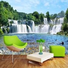 Papel de parede com decoração personalizada em 3d, papel de parede cascata, natureza, paisagem, foto, para sala de estar, quarto 2024 - compre barato
