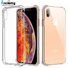 Прозрачный мягкий чехол Ascromy для iPhone 11 Pro Max XS Max XR X 8 7 6 6S Plus 5 se ультратонкий прозрачный чехол-бампер гелевый Чехол из ТПУ 2024 - купить недорого