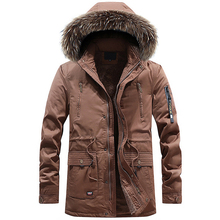 Abrigo largo con capucha para hombre, Parka gruesa y cálida de piel, Parka informal, ropa de invierno, gran oferta 2024 - compra barato
