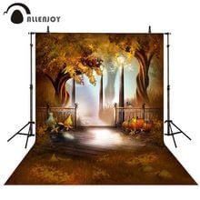 Allenjoy-telones de fondo para fotografía, luz de árbol, valla de otoño, pintura de calle, foto de fondo, sesión fotográfica, sesiones de estudio 2024 - compra barato