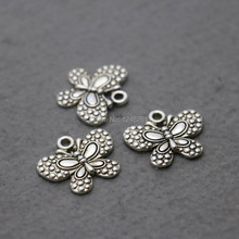 Piezas de Metal de aleación para colgante de mariposa, accesorios para bricolaje, diseño de joyería de moda, fabricación de piezas, Placa plateada de 20x24mm, 10 Uds. 2024 - compra barato