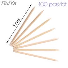 100pcs/pack 7.5cm Orange Wood Stick Cuticle Pusher Remover Nail Designs Nail Art Stick Wooden Manicure Tools 2017 New Hot Gift 2024 - buy cheap