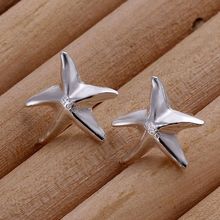 Fashion silver plated Earring for Women 925 jewelry silver plated For Women Seastar Earrings E033 /EGRRAFZZE033 2024 - buy cheap