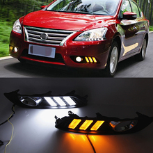 CSCSNL 1 set ABS LED DRL luces de circulación diurna luz del día, con giro señal amarilla para Nissan Sylphy Sentra 2013 de 2014 a 2015 2024 - compra barato