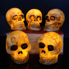 Mini lámpara de cera de parafina LED, luz de vela electrónica de cráneo humano sin llama, juguete para Halloween, regalo de fiesta, decoración 2024 - compra barato