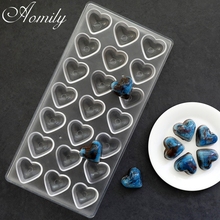 Aomily Romantic 21 Heart Shape Chocolate Mold DIY Fondant Candy Maker Tool Baking  Cake Mousse Mould Home Valentine's Day Gift 2024 - buy cheap