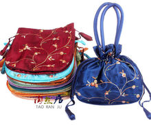 wholesale  Embroidered Flower New Fashion Women Silk Satin Purse Jewelry Bag Handbag  10PCS 2024 - buy cheap