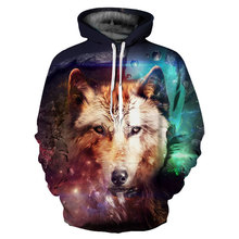 Headbook Fashion Galaxy Hoodies Women/Men Thin Hoody 3d Sweatshirts Print Wolf Tracksuits Tops Hooded Hoodies YXQL235 2024 - buy cheap