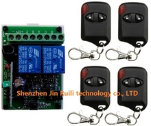 Sistema de interruptor de controle remoto sem fio, 1 * receptor + 4 transmissores olho de gato, para portão de garagem,