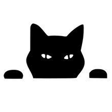 Adesivos e decalques de gato animais de estimação, 14*7.5cm, divertido, para carro, motocicleta, estilo de carro, preto/prateado 2024 - compre barato