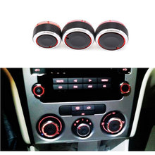 Perilla de Control de aire acondicionado, accesorio para VW POLO 2002-2013 MK4 MK5 9N 9N3 6R, 3 unids/set/juego, aleación de aluminio, interruptor de Control de temperatura 2024 - compra barato