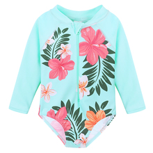 BAOHULU UPF50+ Children's Swimwear Print Long Sleeve Swimsuit for Girls 4-11 Years Teens Kids Swan Bathing Clothes Beach Wear 2024 - buy cheap