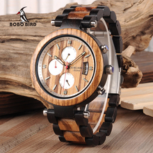 Relógio masculino de madeira bobo bird, relógio com display de data automático, relógio masculino, relógio de pulso de luxo para negócios com espaço de entrega 2024 - compre barato