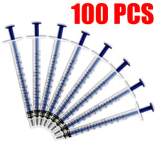 100 Pcs 1mL Disposable Sampler Plastic Syringe Cubs Measuring Nutrient Hydroponic epoxy resin syringe With Cover Measuring ZSQ 2024 - buy cheap