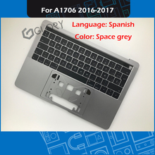 Серый чехол для ноутбука A1706 + испанская клавиатура для MacBook Pro Retina 13 "Touch Bar A1706 Palmrest 2016 2017 год 2024 - купить недорого
