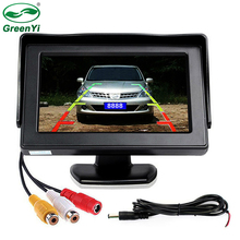 GreenYi 4.3" TFT Color LCD Car Monitors Reverse Rearview 16:9 4.3 Inch Car Monitor For Camera DVD VCD 2 Video Input 2024 - buy cheap