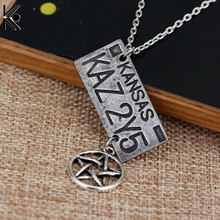 New Movie Jewelry Supernatural Dean License Plate Pendant Necklace New Fashion Vintage Necklace For fans Souvenir gift 2024 - buy cheap