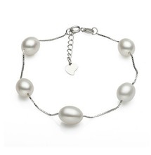 2 color 925 Silver Real Freshwater Pearl Bracelet Jewelry Charm Beautiful Elegant Gorgeous Fancy Nice Jewellery Chain Bracelet 2024 - buy cheap