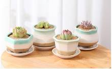 2019 Creative Polygonal Ceramic Flowerpot Mini Geometric Succulent Plant Pots Flower Pot Bonsai Planters For Desktop Decoration 2024 - buy cheap