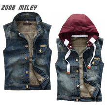 Men's Casual Detachable Hooded Cotton Denim Vest Fashion Cowboy Ripped Jeans Waistcoat Size M-2XL Vintage Sleeveless Jacket 2024 - buy cheap