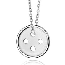 LULU-PIG  925 Silver Necklace With Simple Button For Girls And Collarbone Chain For Girls N0109 2024 - buy cheap